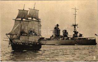 HMS Rodney and the model Victory Royal Navy. Our Navy Raphael Tuck & Sons Photogravure Postcard