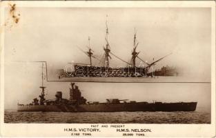 Past and present: HMS Victory - HMS Nelson Royal Navy battleships (fl)