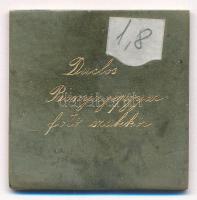 1955. "Duclos Bányagépgyár fotó szakkör" Br emlékplakett, hátoldalán gravírozva (38x38mm) ...