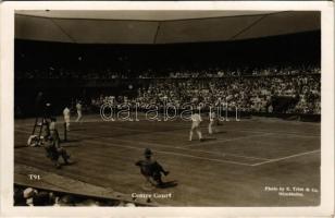 Centre Court with tennis players. Photo by E. Trim & Co. Wimbledon
