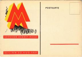 Leipziger Herbst-Messe. Beginn 30. Aug. 1931 / Leipzig Trade Fair advertisement card s: Gruner (EK)