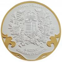 DN "A Szent Korona évezrede - A korona hazatérése 1978" aranyozott, ezüstözött Cu emlékére...