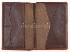 cca 1940-1950 IBUSZ festett bőr útlevéltartó tok, korának megfelelő kopásnyomokkal, 17x11,5 cm
