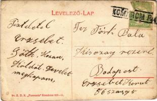 Komárom, Komárnó; Ferenc József rakpart, MFTR állóhajó / quay, ships (EB)