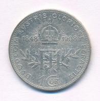 Ausztria 1908. 1K Ag "Ferenc József - Jubileum" T:2-,3 Austria 1908. 1 Corona Ag "Fra...