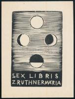 cca 1960 Borsos Miklós (1906-1990): Modern stílusú ex libris, fametszet, papír, jelzett a metszeten, 9,5×7 cm