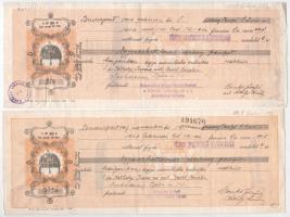 Budapest / Miskolc 1936-1943. 3db klf váltó bélyegzésekkel, okmánybélyegekkel T:III