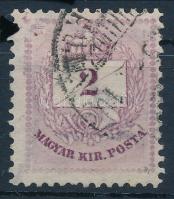 1881 2kr II. típus, a bal felső háromszögnél vízszintes vésésjavítás (ex Lovász)