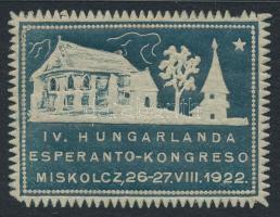 1922 Miskolci Eszperantó kongresszus levélzáró bélyeg