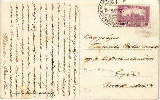 Tatatóváros, Tata-Tóváros; vár + "BUDAPEST-BRUCKNEUDORF 12" mozgóposta