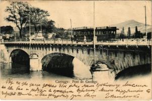 1905 Carouge, Pont de Carouge / bridge, tram "Cacao Suchard"