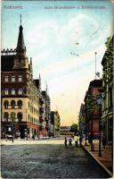 1915 Katowice, Kattowitz; Ecke Grundmann- u. Schillerstrasse, Cigarren / street corner, cigar shop