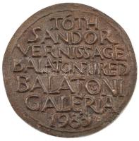 Tóth Sándor (1933-2019) 1983. "Tóth Sándor, Balatoni Galéria - Balatonfüred" kétoldalas Br...