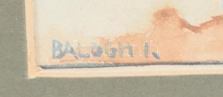 Balogh István (1890-1956): Erdélyi táj. Akvarell, papír, jelzett. Üvegezett fa keretben,15,5×12 cm /...