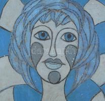 Jelinek Lajos (?-): Női portré. Olaj, farost. Jelezve jobbra lent. Kissé foltos. Fakeretben. 47x27 c...