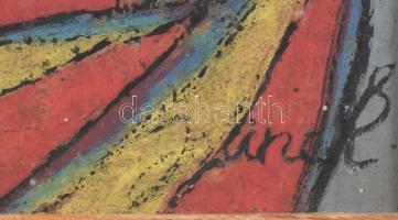 Jelinek Lajos (?-): Női portré. Olaj, farost. Jelezve jobbra lent. Kissé foltos. Fakeretben. 47x27 c...