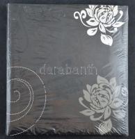 400 férőhelyes műanyag fekete lapos képeslap berakó (10 x 15 cm méretig) fekete borítóval, új, bontatlan