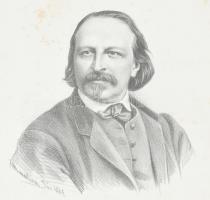 Marastoni József (1834-1895): Pulszky Ferenc portréja, 1867. Litográfia, papír, jelzett a litográfiá...