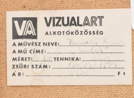 Paróczi Ágnes (1937-): Emlék. Olaj, textilrelief, farost, jelzett, hátoldalán Vizualart Alkotóközöss...