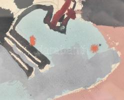 Jelzés nélkül: Lovak. Tempera, ceruza, papír, kissé sérült. Üvegezett fakeretben, 29,5×47 cm