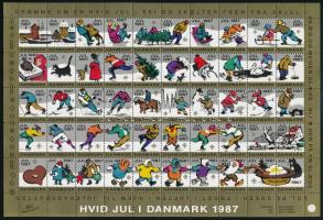 Dánia 1987 Karácsony 50-es levélzáró ív