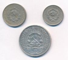 Szovjetunió 1922. 50k Ag + 1932. 10k Cu-Ni + 15k Cu-Ni T:2-3
Soviet Union 1922. 50 Kopecks Ag + 193...