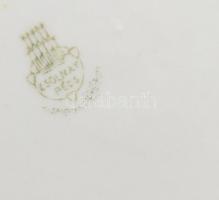 Zsolnay porcelán teás készlet 6 személyes, egy csészealj hiánnyal. Matricás, jelzett, kopásokkal