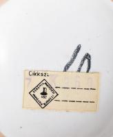 Jelzett iparművész kerámia váza. Kézzel festett, mázas kerámia, mázrepedésekkel. 34 cm