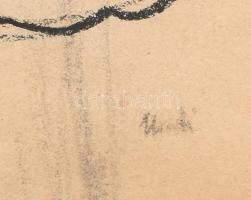 Undi Mariska (1877-1959): Női portré. Szén papír. Jelezve jobbra lent. Lapszéli apró sérüléssekkel. ...