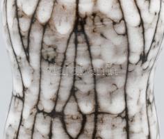 Jelzett iparművész fekete-fehér váza. 20 cm