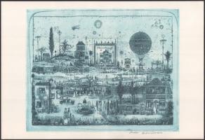 Gross Arnold (1929-2015): Az öröm ünnepe, Művészek kertje, Művésztelep. 3 db ofszet nyomat, papír, j...