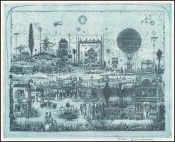 Gross Arnold (1929-2015): Az öröm ünnepe, Művészek kertje, Művésztelep. 3 db ofszet nyomat, papír, j...