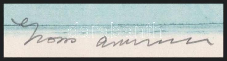 Gross Arnold (1929-2015): Az öröm ünnepe, Művészek kertje, Művésztelep. 3 db ofszet nyomat, papír, j...