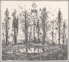 Gross Arnold (1929-2015): Az öröm ünnepe, Művészek kertje, Művésztelep. 3 db ofszet nyomat, papír, j...