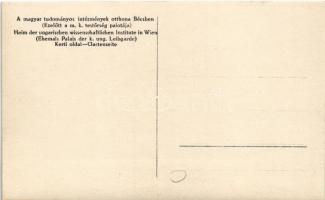 A magyar tudományos intézmények otthona Bécsben (Ezelőtt a m. k. testőrség palotája) Kerti oldal. Hu...