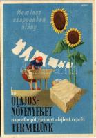 1942 Nem lesz szappanban hiány, ha olajos növényeket, napraforgót, ricinust, olajlent és repcét termelünk / Hungarian agricultural propaganda, oil seeds production for making soaps s: Mosdóssy (fl)