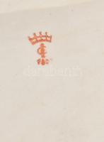 Négylovas barokk stílusú hintó (osztrák?) jelzett, kézzel festett, sérült, ló farka hiányos, h: 40 c...