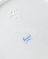 Herendi porcelán virágmintás süteményes készlet 5 + 1 darabos, hiányos, kézzel festett, jelzett, kis...