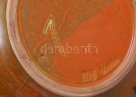 Korda kerámia gyümölcsös tál. Mázas kerámia, jelzett, hibátlan d: 26 cm