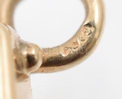 Arany (Au) 14 K képtartó medál brillel, jelzett, akasztó sérült, 2×2 cm, bruttó: 4,7 g