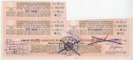 Budapest 1917. "A Magyar Korona Országai 6%-kal kamatozó Járadékkölcsön" államadóssági köt...