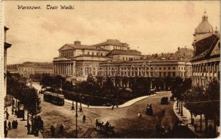 Warszawa, Varsovie, Warschau, Warsaw; Teatr Wielki / theatre, tram