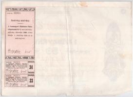 Szombathely 1926. "Vasmegyei Általános Takarékpénztár Részvénytársaság" részvénye 50P-ről ...