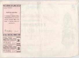 Szombathely 1926. "Vasmegyei Általános Takarékpénztár Részvénytársaság" részvénye 50P-ről ...