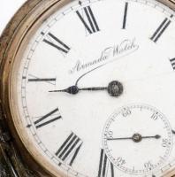 Armada watch niellós ezüst tokos zsebóra angyalos magyar címerrel hátoldalan ugrató lovat ábrázol. J...