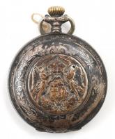 Armada watch niellós ezüst tokos zsebóra angyalos magyar címerrel hátoldalan ugrató lovat ábrázol. J...