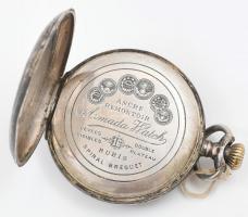 Armada watch niellós ezüst tokos zsebóra angyalos magyar címerrel hátoldalan ugrató lovat ábrázol. J...