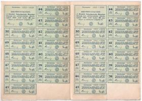 Mándok 1927. "Mándoki Takarékpénztár Részvénytársaság" részvénye 20P-ről + tíz részvénye e...