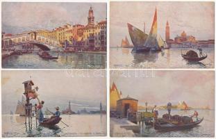 Venezia, Venice, Velence; 9 db régi művész képeslap / 9 pre-1945 art postcards