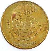 Kiss György (1943-2016) 1990. "Nemzetközi Karikatúra Fesztivál Budapest 1990" kétoldalas a...